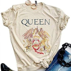 Queen White Retro Graphic Band T-Shirt